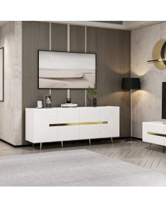 Madia 4 Ante Jose 180x47x75h Colore Bianco Particolari Oro Prezzo