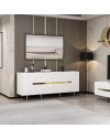 Madia 4 ante Jose 180x47x75h colore bianco particolari oro