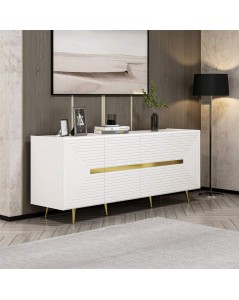 Madia 4 Ante Jose 180x47x75h Colore Bianco Particolari Oro Prezzo