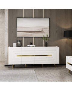 Madia 4 Ante Jose 180x47x75h Colore Bianco Particolari Oro Prezzo