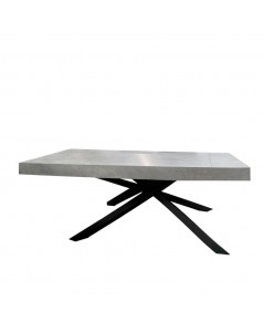 Tavolo Allungabile Gondar 160x90 Colore Beton con Base Iron Grafite