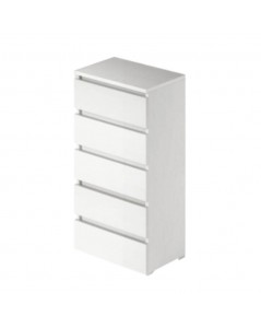 Cassettiera 5 Cassetti 47x40x127h MONTATA Colore Bianco Frassinato
