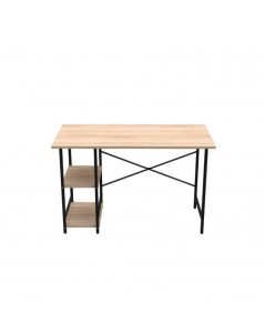 Scrivania struttura in metallo nero e piano rovere sonoma Rimi
