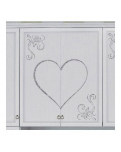 Cameretta a ponte bianco frassino Branca con serigrafia a cuore glitterata