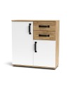 Credenza rovere bianco 2 ante e 2 cassetti 80x32x83 Mosso MO2