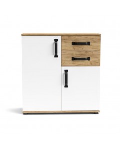 Credenza rovere bianco 2 ante e 2 cassetti 80x32x83 Mosso MO2