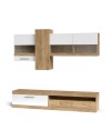 Parete attrezzata rovere e bianco Tokio 235x44,1x195h