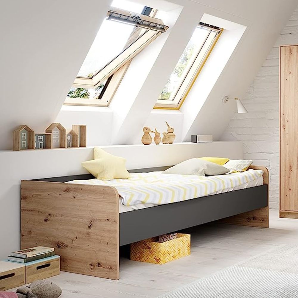 Letto singolo in legno rovere e antracite Gap System Prezzo