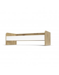 Letto singolo in legno rovere e bianco Gap System