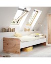 Letto singolo in legno rovere e bianco Gap System