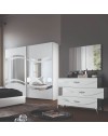 Camera da letto bianco frassinato con decorazioni argento Delia