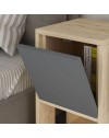 Comodino Ema rovere antracite anta ribalta 30x30x55h