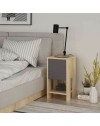 Comodino Ema rovere antracite anta ribalta 30x30x55h