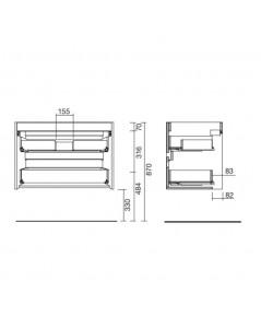 Mobile bagno sospeso bianco laccato lucido 2 cassetti 100x45x56h Claros100