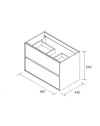 Mobile bagno sospeso bianco laccato lucido 2 cassetti 100x45x56h Claros100