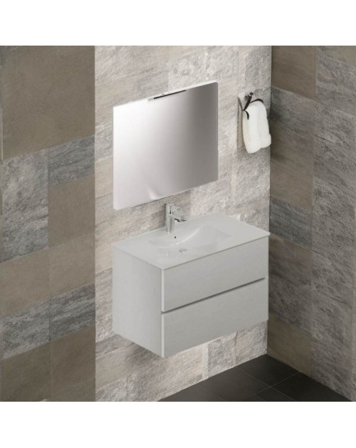 Mobile bagno Elmas80 bianco laccato lucido con lavabo 3 cassetti 81x45x86h