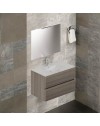 Mobile bagno sospeso olmo 2 cassetti con lavabo e specchio COMP80OL 81x46x54h