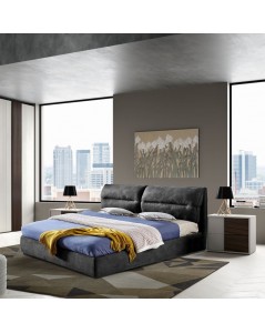 Camera da letto grigio frassinato con inserti noce scuro Cecilia