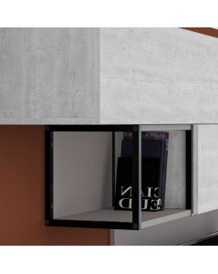 Parete attrezzata 260 tortora e bianco antico Tronador