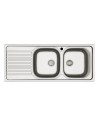 Lavello incasso cucina acciaio 116x50 cm due vasche e gocciolatoio sinistro MP1162SX
