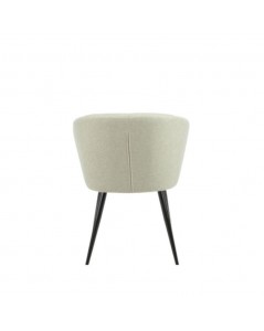 Set 2 sedie tessuto beige e piedi in metallo nero Krid