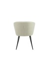 Set 2 sedie tessuto beige e piedi in metallo nero Krid