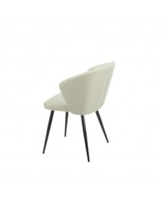 Set 2 sedie tessuto beige e piedi in metallo nero Krid