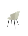 Set 2 sedie tessuto beige e piedi in metallo nero Krid