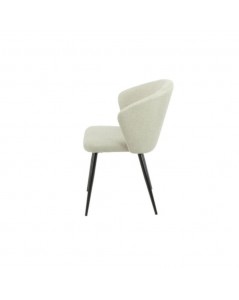 Set 2 sedie tessuto beige e piedi in metallo nero Krid