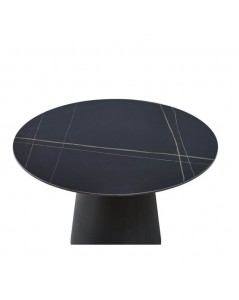 Tavolo rotondo Lauren piano ceramica effetto marmo nero oro