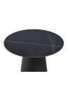 Tavolo rotondo Lauren piano ceramica effetto marmo nero oro 120x120x76h