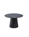 Tavolo rotondo Lauren piano ceramica effetto marmo nero oro 120x120x76h