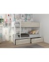 Letto a castello bianco consumato e bianco con cassettoni estraibili