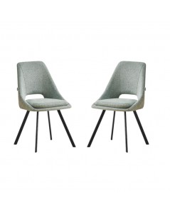 Sedia con cuscino imbottito tessuto verde Blauss