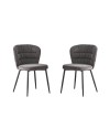 Set 4 Sedia con schienale avvolgente tessuto grigio Klontar