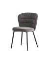 Set 4 Sedia con schienale avvolgente tessuto grigio Klontar