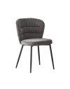 Set 4 Sedia con schienale avvolgente tessuto grigio Klontar