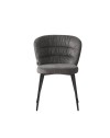 Set 4 Sedia con schienale avvolgente tessuto grigio Klontar