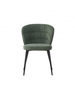 Sedia con schienale avvolgente tessuto verde Klontar