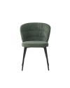 Sedia con schienale avvolgente tessuto verde Klontar