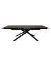 Tavolo allungabile top ceramica nero oro opaco e gambe in metallo grigio Nefti 160x90x76h