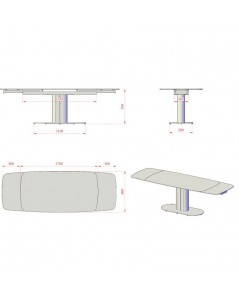 Tavolo Allungabile Top Ceramica Marrone Base in Metallo Oro 170x90x76h