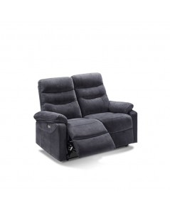 Divano 2 Posti 2 Recliner Elettrici Brienz Colore Grigio Scuro