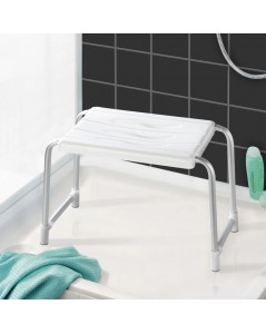 Sgabello per Vasca da Bagno o Doccia Bianco Capacità di Carico 150 kg