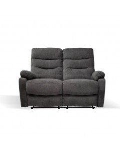Divano 2 Posti 2 Recliner Elettrici Brienz Colore Grigio Scuro