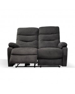 Divano 2 Posti 2 Recliner Elettrici Brienz Colore Grigio Scuro