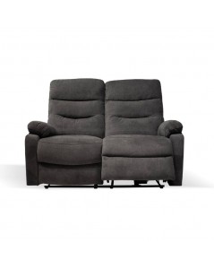 Divano 2 Posti 2 Recliner Elettrici Brienz Colore Grigio Scuro