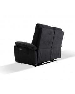 Divano 2 Posti 2 Recliner Elettrici Brienz Colore Grigio Scuro