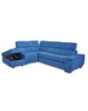 Divano letto estraibile tessuto ocean con penisola reversibile Lughen Roma26 280x230x85h