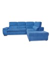 Divano letto estraibile tessuto ocean con penisola reversibile Lughen Roma26 280x230x85h